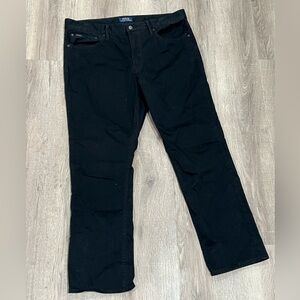 Polo Ralph Lauren 36x30 Black Lightweight Stretch Straight Fit Denim Jean Pants